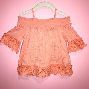 Lucky Brand Girls Mango Off Shoulder Blouse Size 3